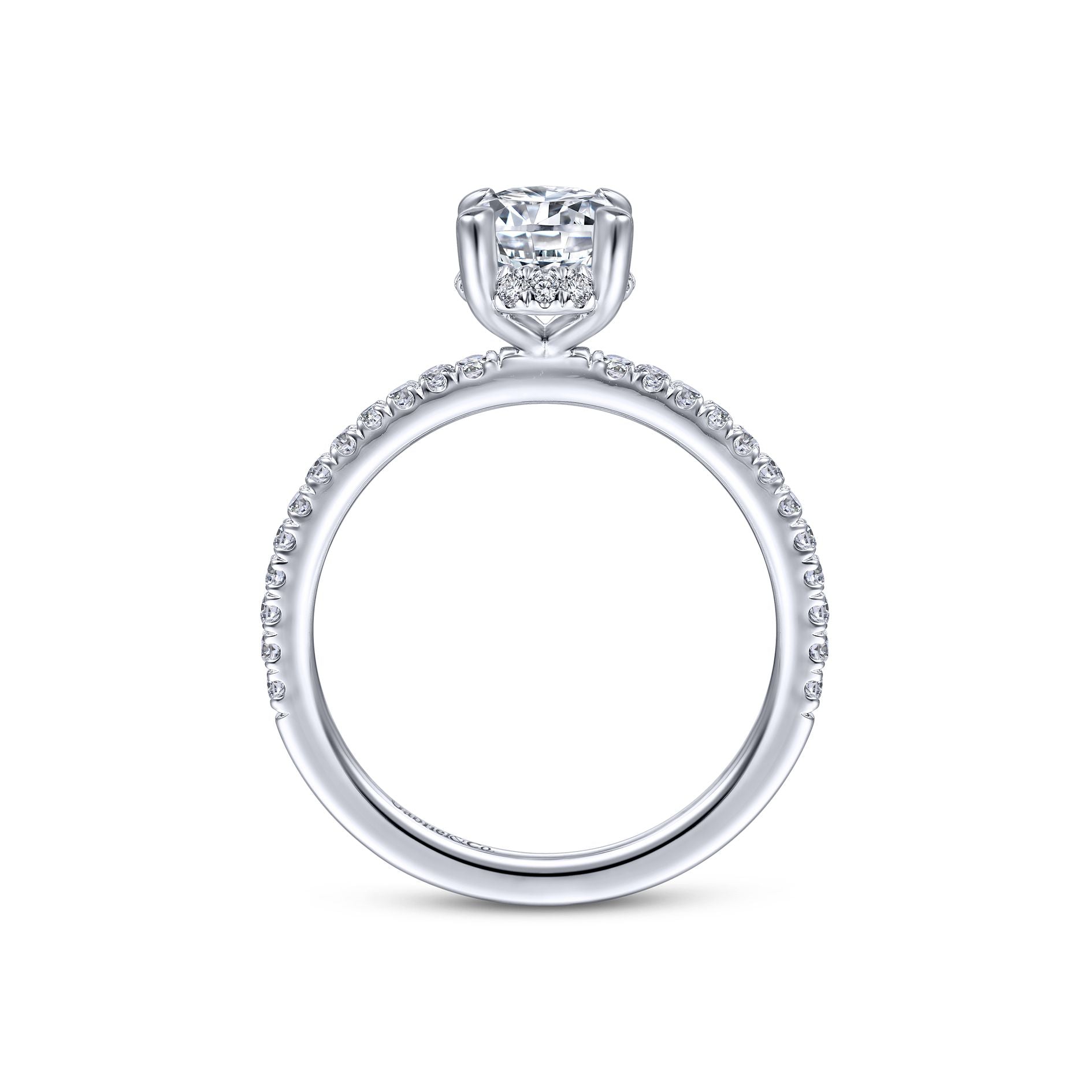 14K White Gold Diamond Oval Halo Mounting – Maurice's Jewelers