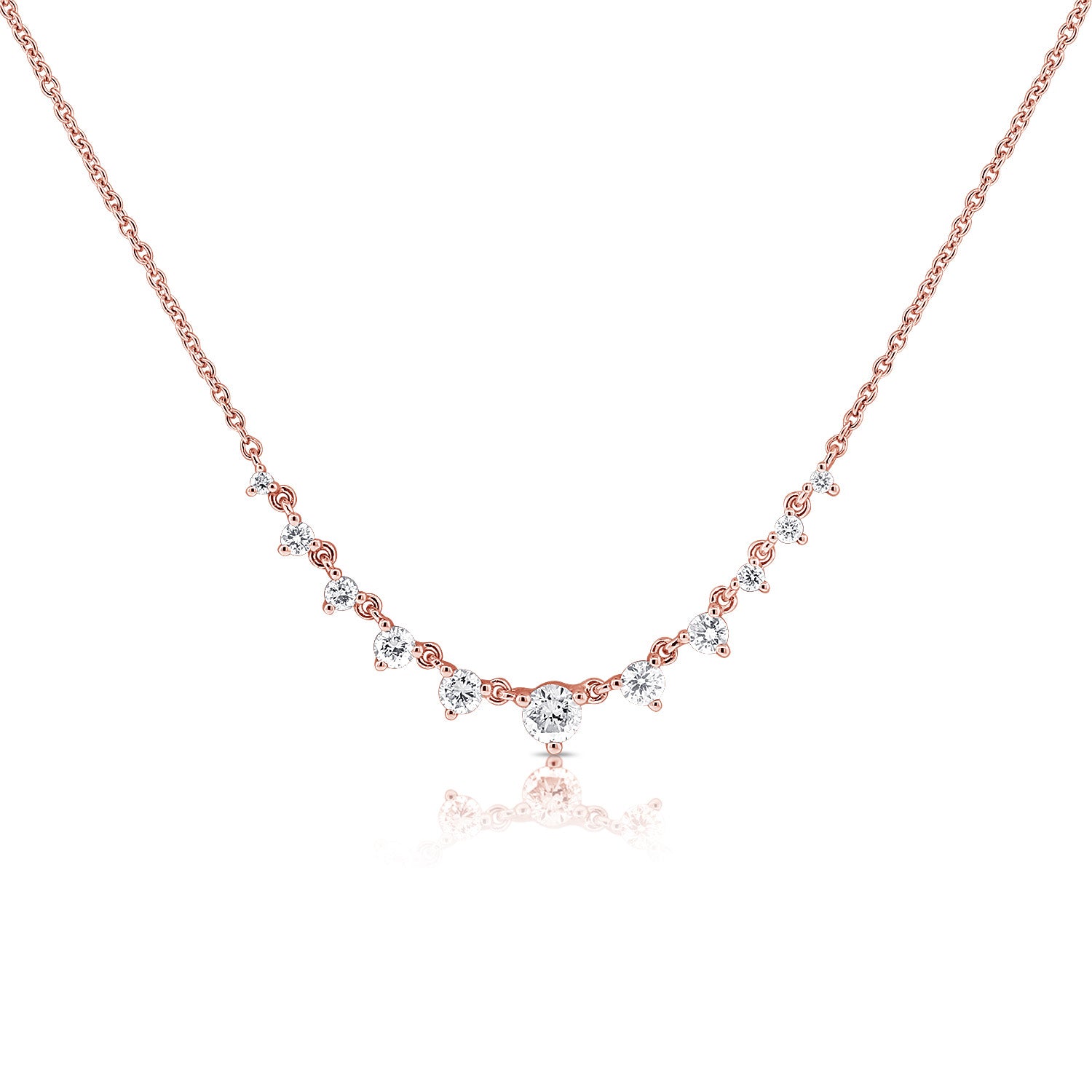 14K Rose Gold Graduating Diamond Necklace – Maurice's Jewelers