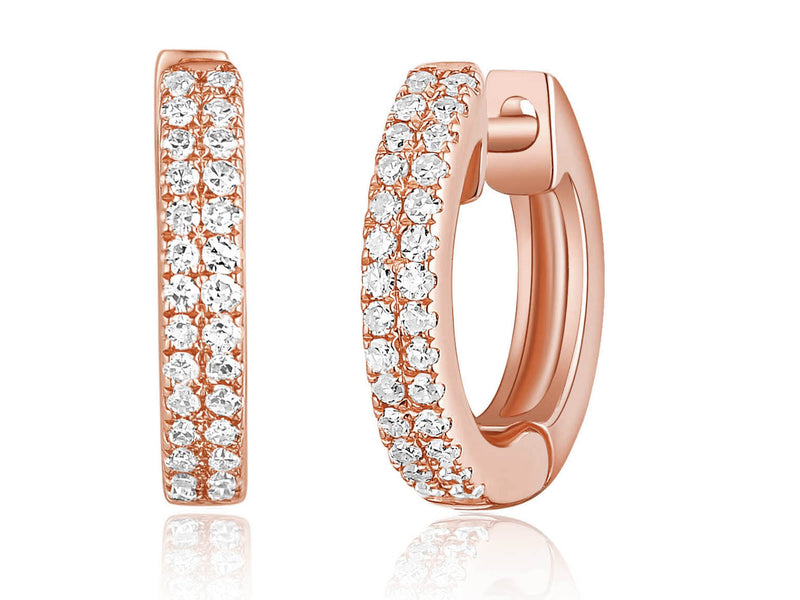 14K Yellow Gold Diamond Petite Huggie Earrings – Maurice's Jewelers