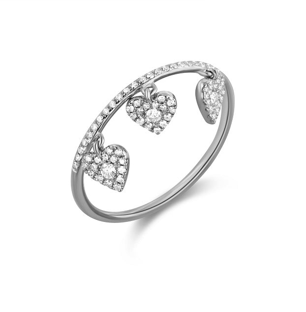 14K White Gold Diamond Pave Heart Shaker Ring – Maurice's Jewelers