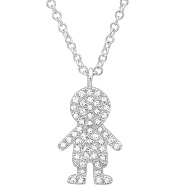 14K White Gold Diamond Boy Necklace – Maurice's Jewelers