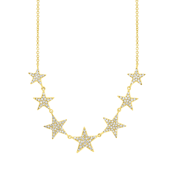 diamond star necklace yellow gold