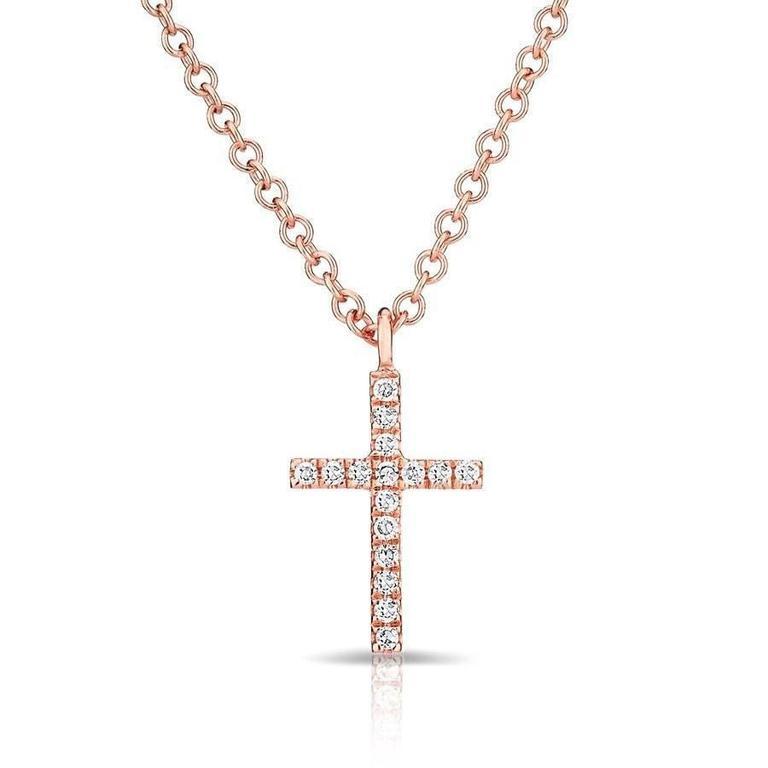 petite gold cross necklace