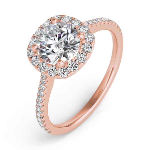 14K Rose Gold Rose Gold Cushion Halo Mounting – Maurice's Jewelers