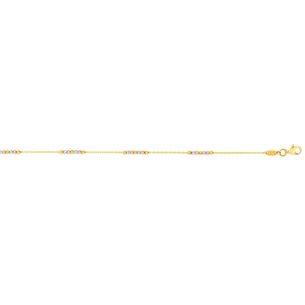 14K Yellow+White Gold Heart Fancy Anklet – Maurice's Jewelers