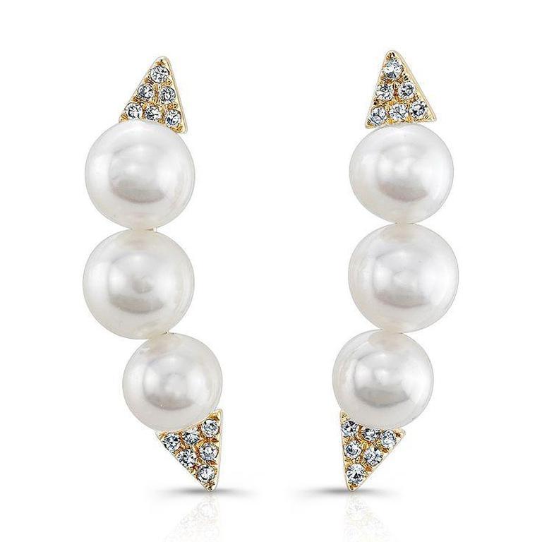 14K White Gold Triple Pearl Ear Climbers (Right Ear) – Maurice's Jewelers