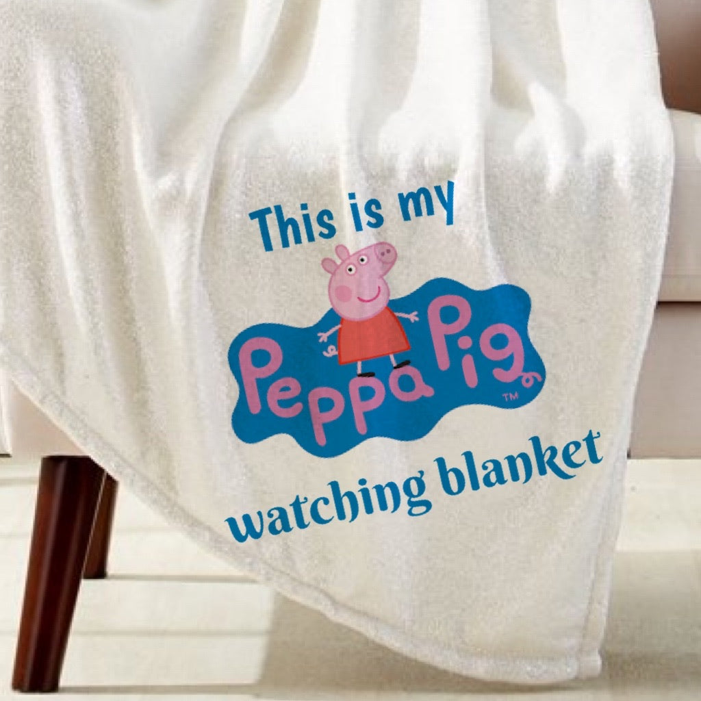 Peppa Pig Watching Blanket Sublimation Transfer Sassy Screen Prints More
