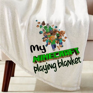 Minecraft Playing Blanket Sublimation Transfer Sassy Screen Prints More