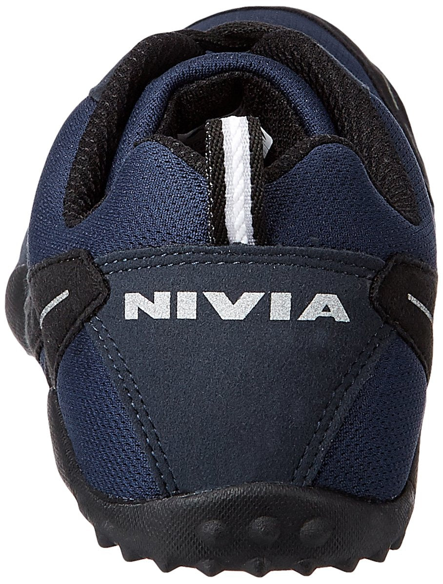 nivia men's marathon mesh pu blue and black running shoes