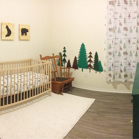 pine trees wall decals for nursery