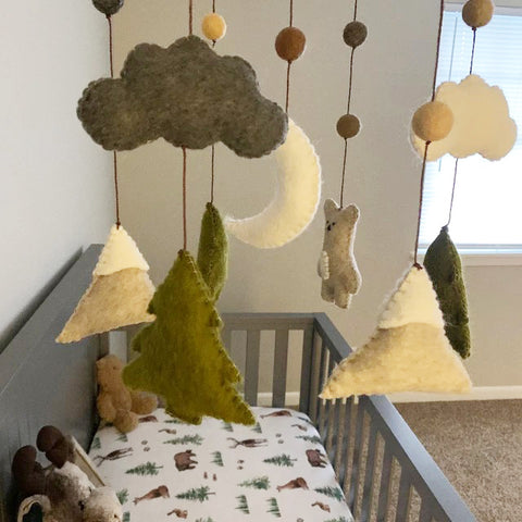 woodland crib mobile