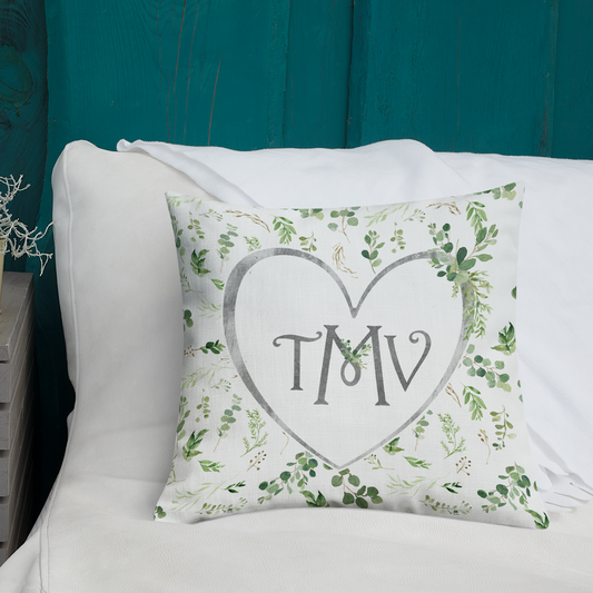 Personalized Monogram Throw Pillow Flower Doodle – VeraFide Shop