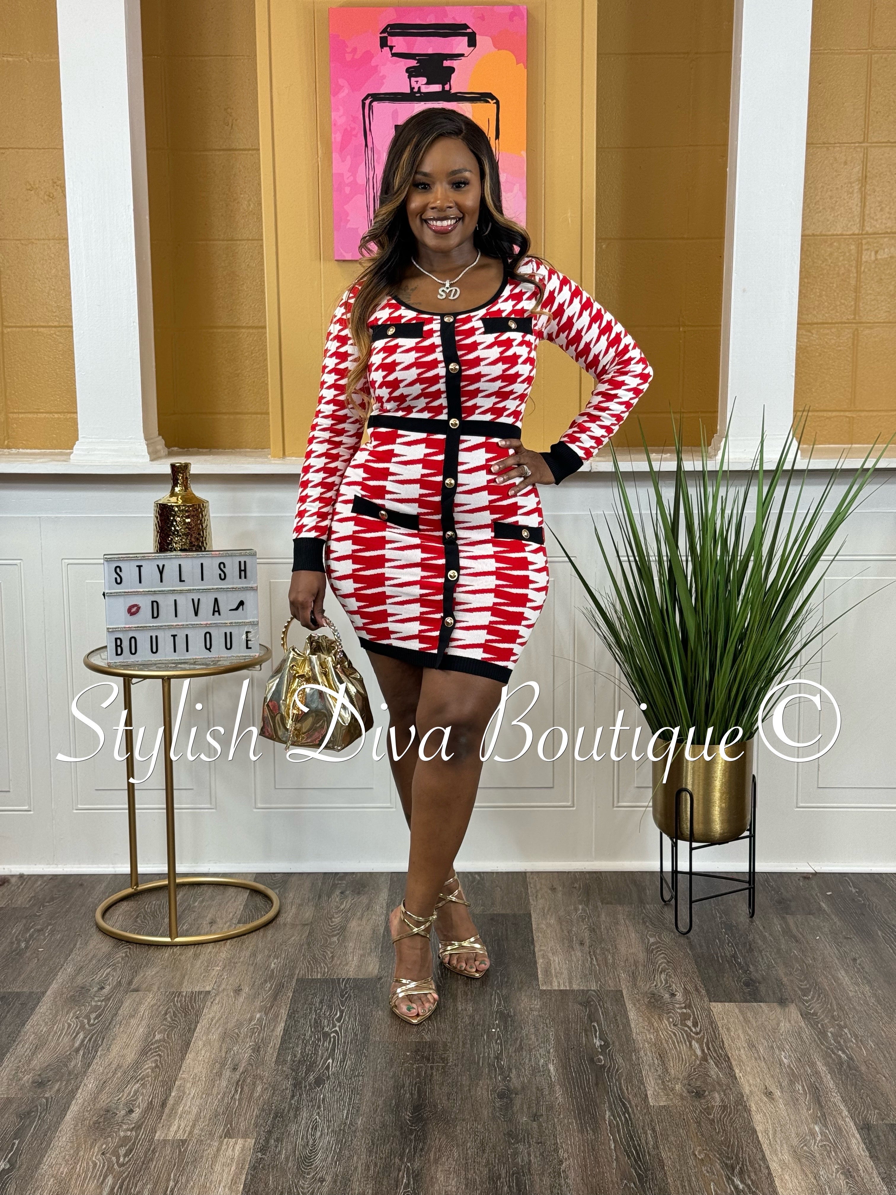 Jestice Sweater Dress Red Stylish Diva Boutique