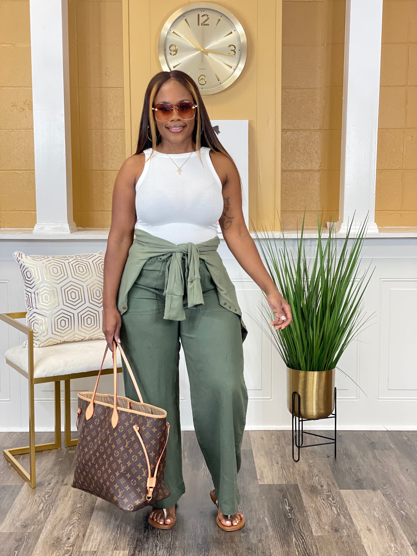Next Level Linen Pants Set (Light Olive)