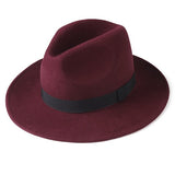 Australian Wool Felt Wide Brim Fedora Hat