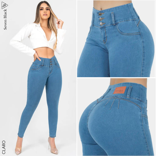 Jeans Mujer Pretina Ancha Claro – Guethe08