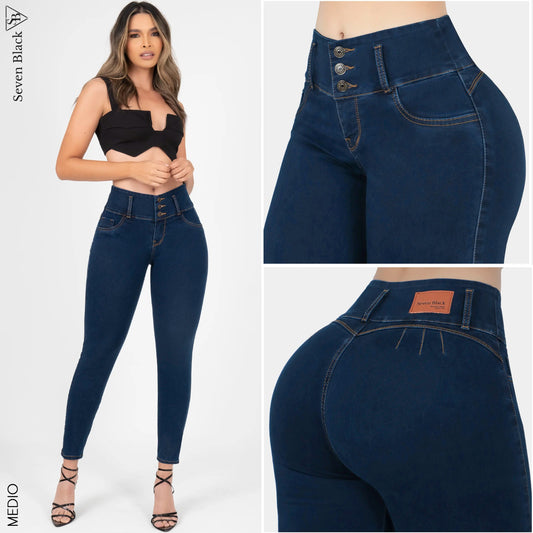 Jeans Mujer Pretina Ancha Claro PK001
