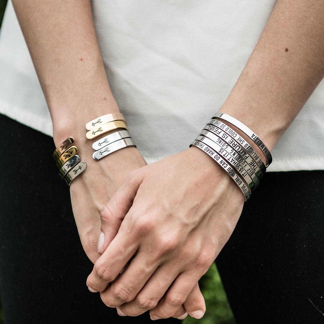 Best Friend Friendship Cousin Bracelet Sister Mantra Cuff Bangle