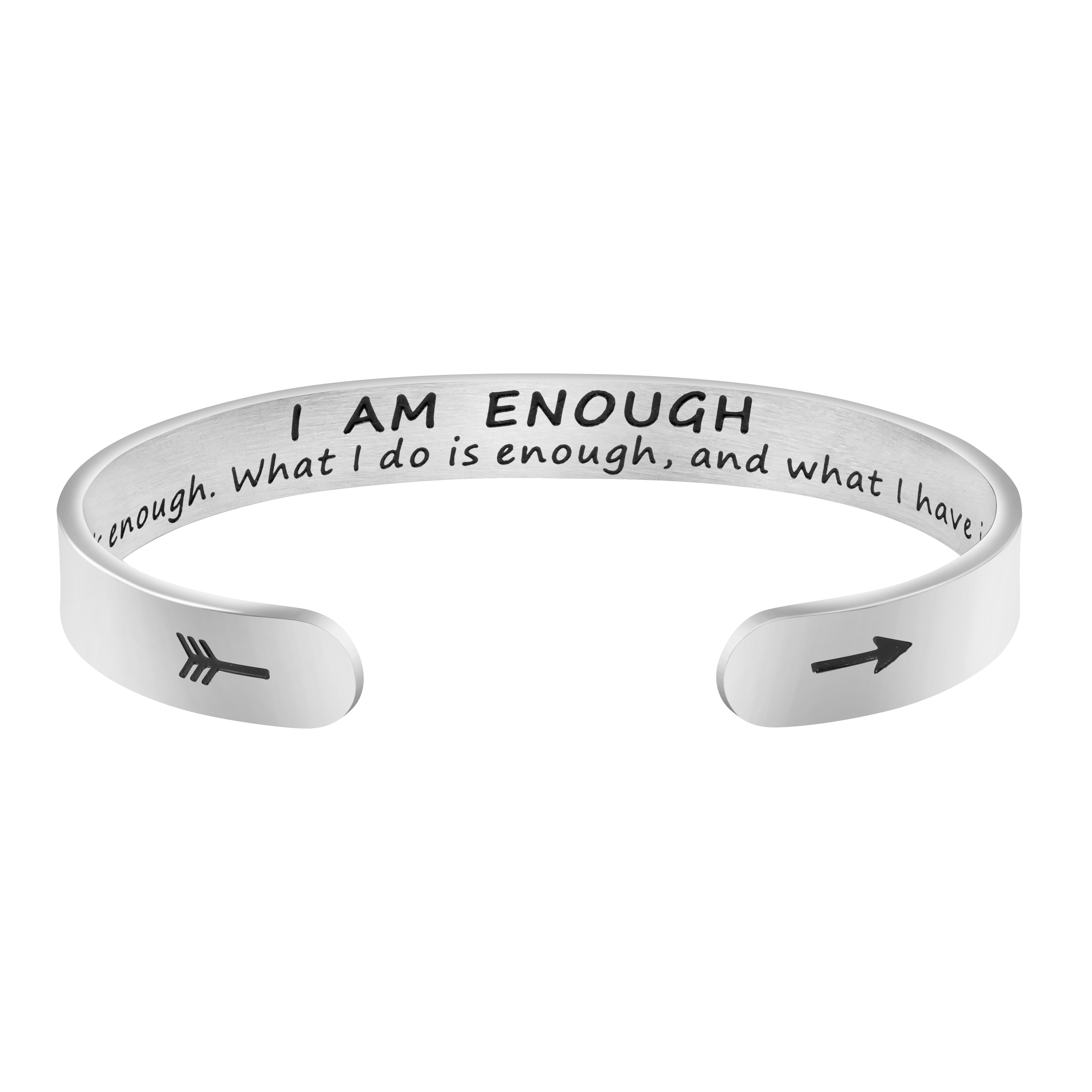 I am Enough Mantra Cuff Bracelet Self Esteem Gift Health Awareness ...