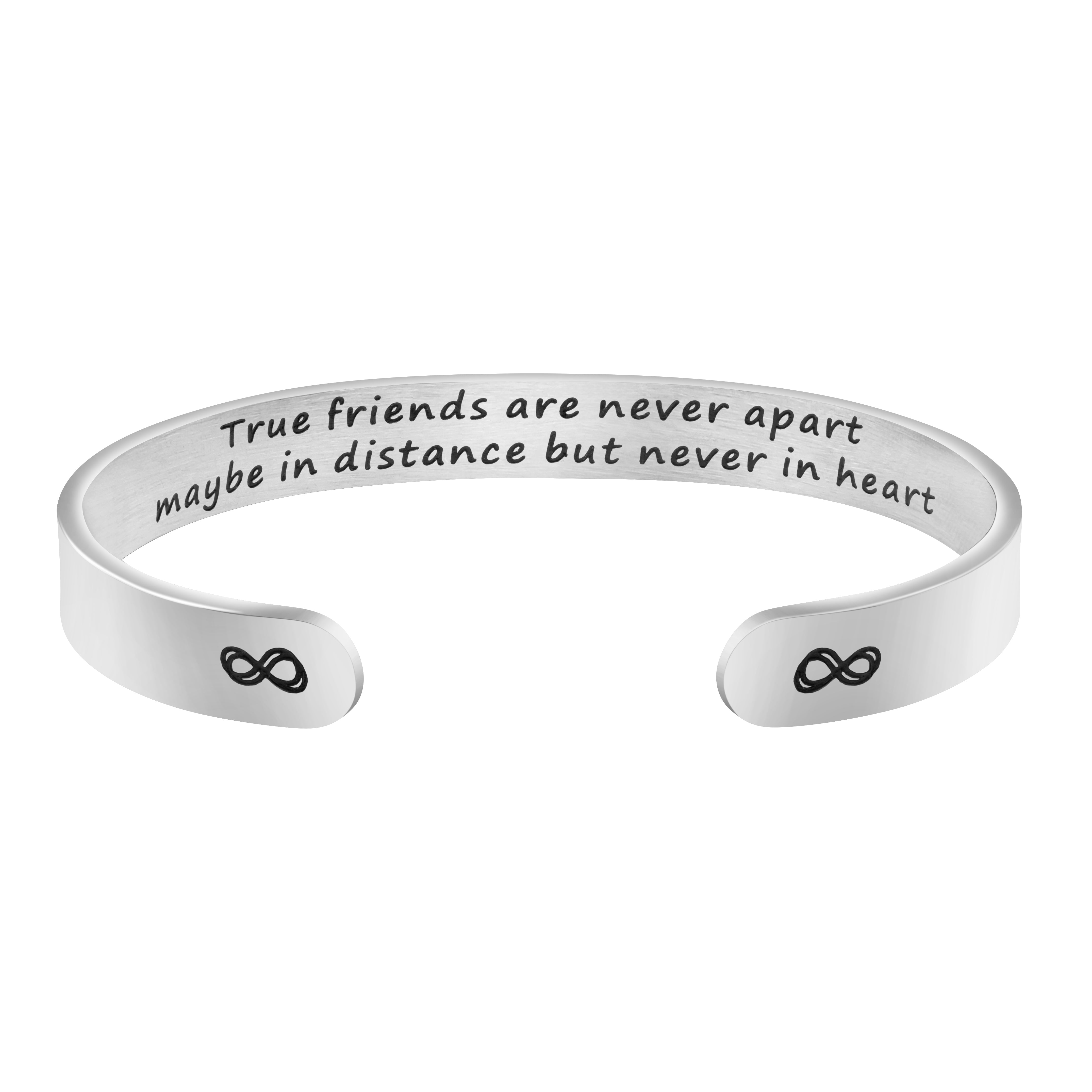 Long Distance Friendship Gift for Best Friend Jewelry  BFF Cuff Bracelet   True Friends are Never Apart Maybe in Distance But Never in Heart Bangle   Joycuff