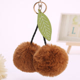 Cherry Rabbit  Fluffy Pompon Ball Pompom Keychain - JnJ Glam Ltd
