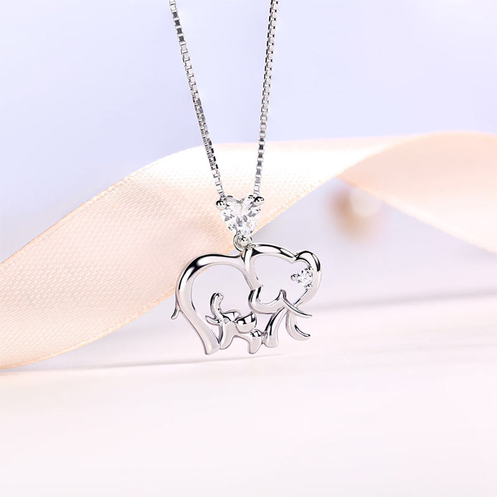 Customized Birthstone Elephant Necklace For Mom