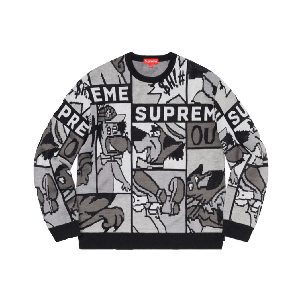 supreme cartoon sweater black