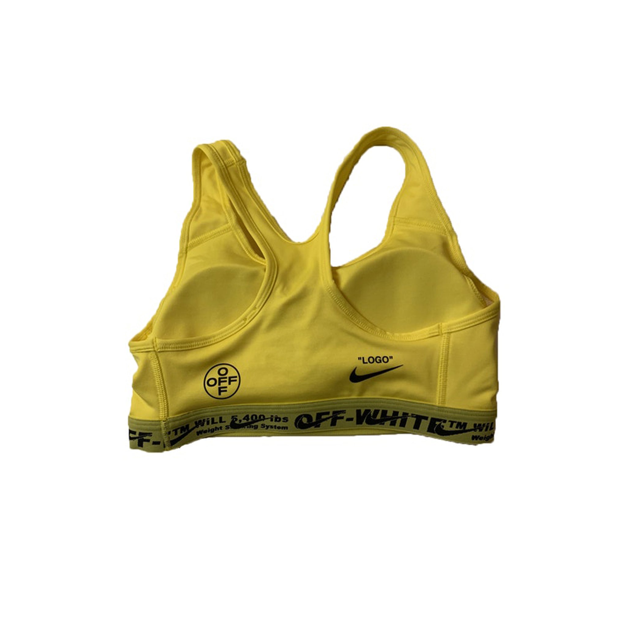 off white sports bra yellow