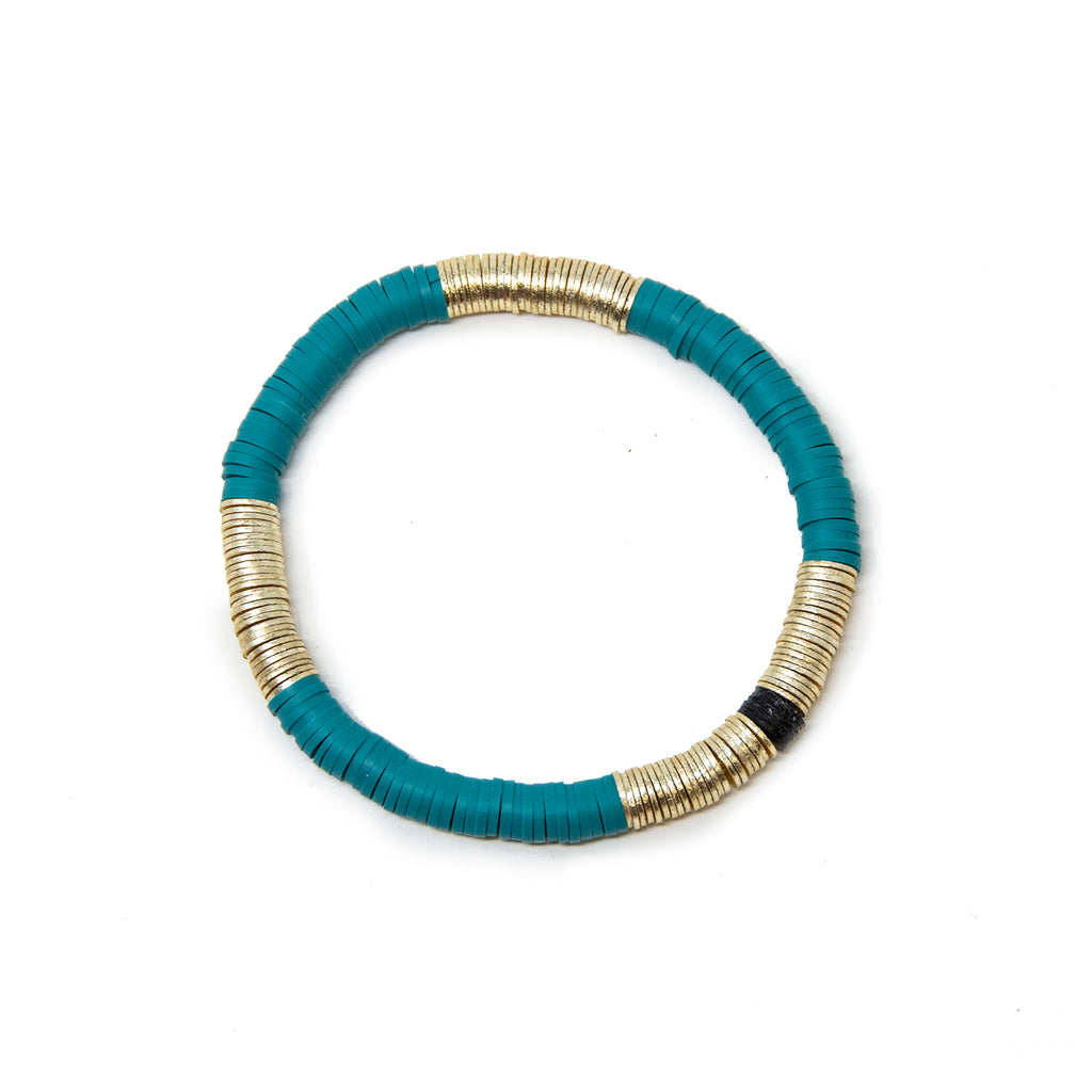 Bracelet perles heishi turquoise blanche