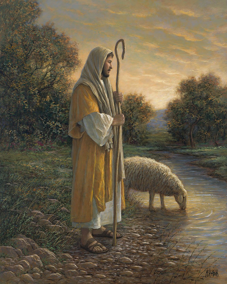 Jesus Good Shepherd Large Cotton Fabric Panel – Heavenly Fabric Shop