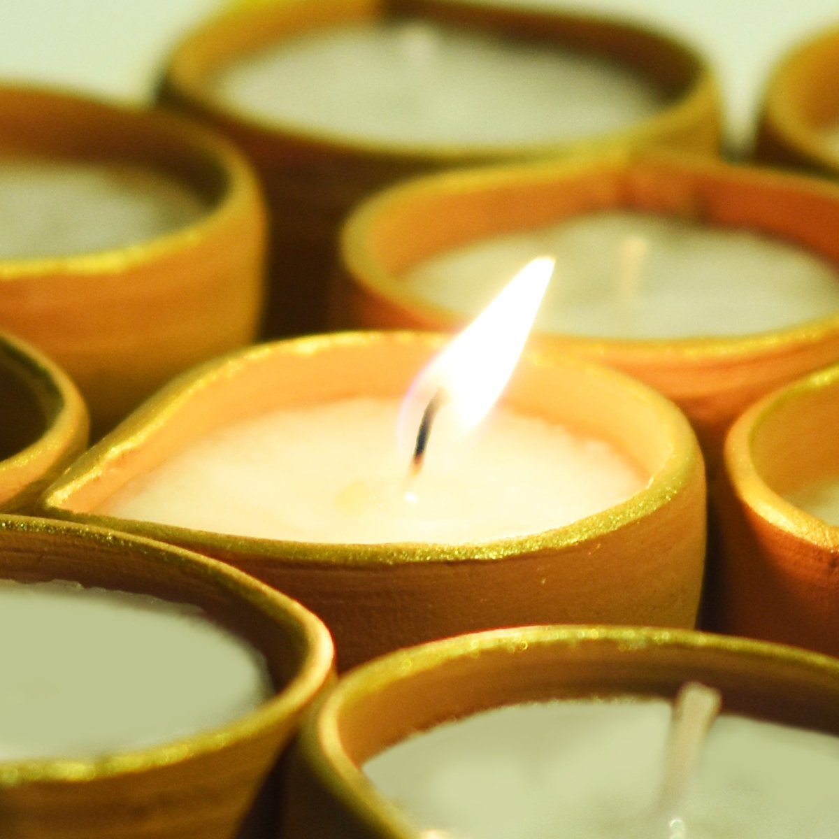 Traditional Little Diya Wax Filled Candles set of 12 – 2323Designs