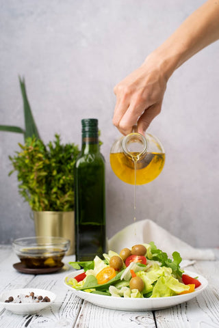 Extra virgin olive oil healthy salad