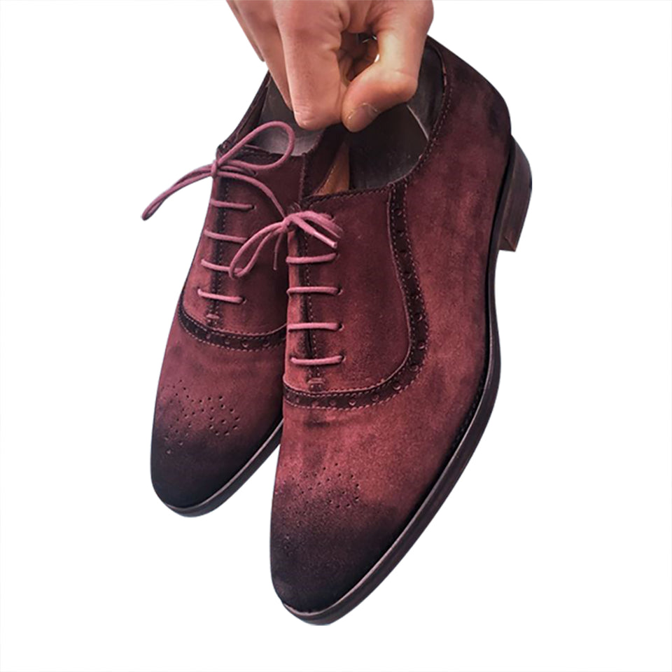 burgundy suede dress shoes