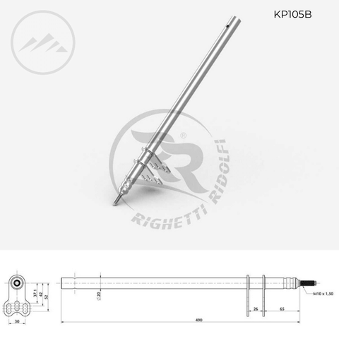 KP105B-Righett-Steering-Shaft-Schematic-M10-490mm