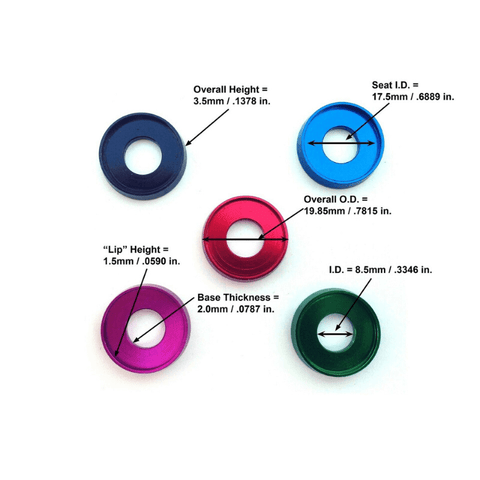 Raised Edge Anodized Washer Dimensions