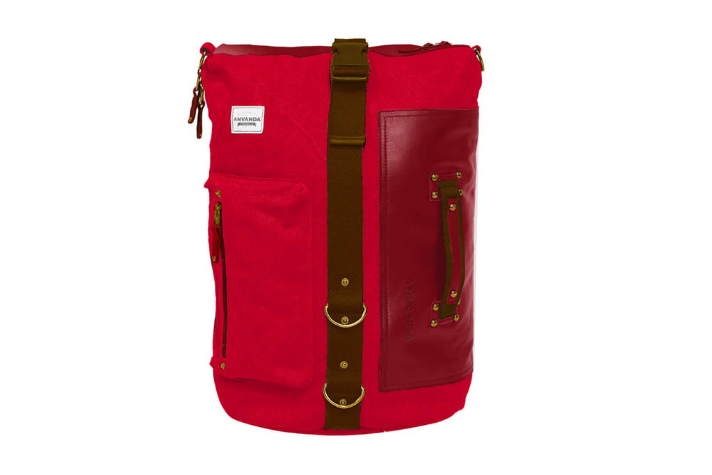 Red Anvanda bag on a white background 