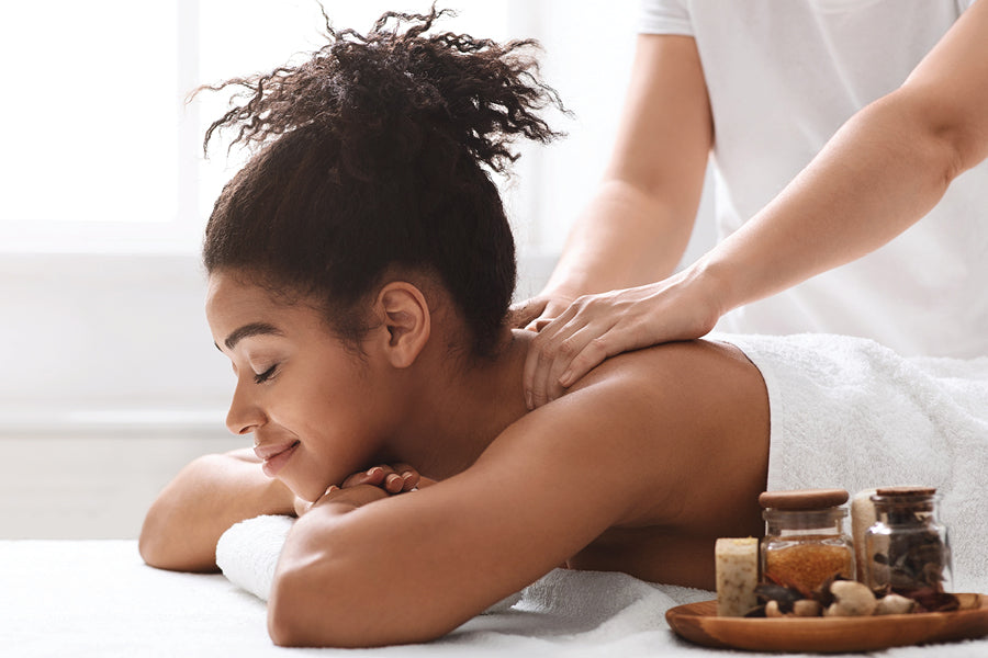 woman enjoying a massage