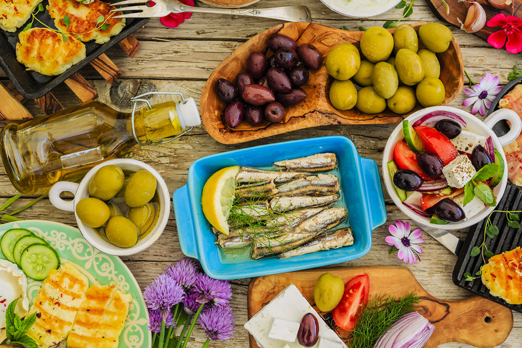 Mediterranean breakfast ingredients