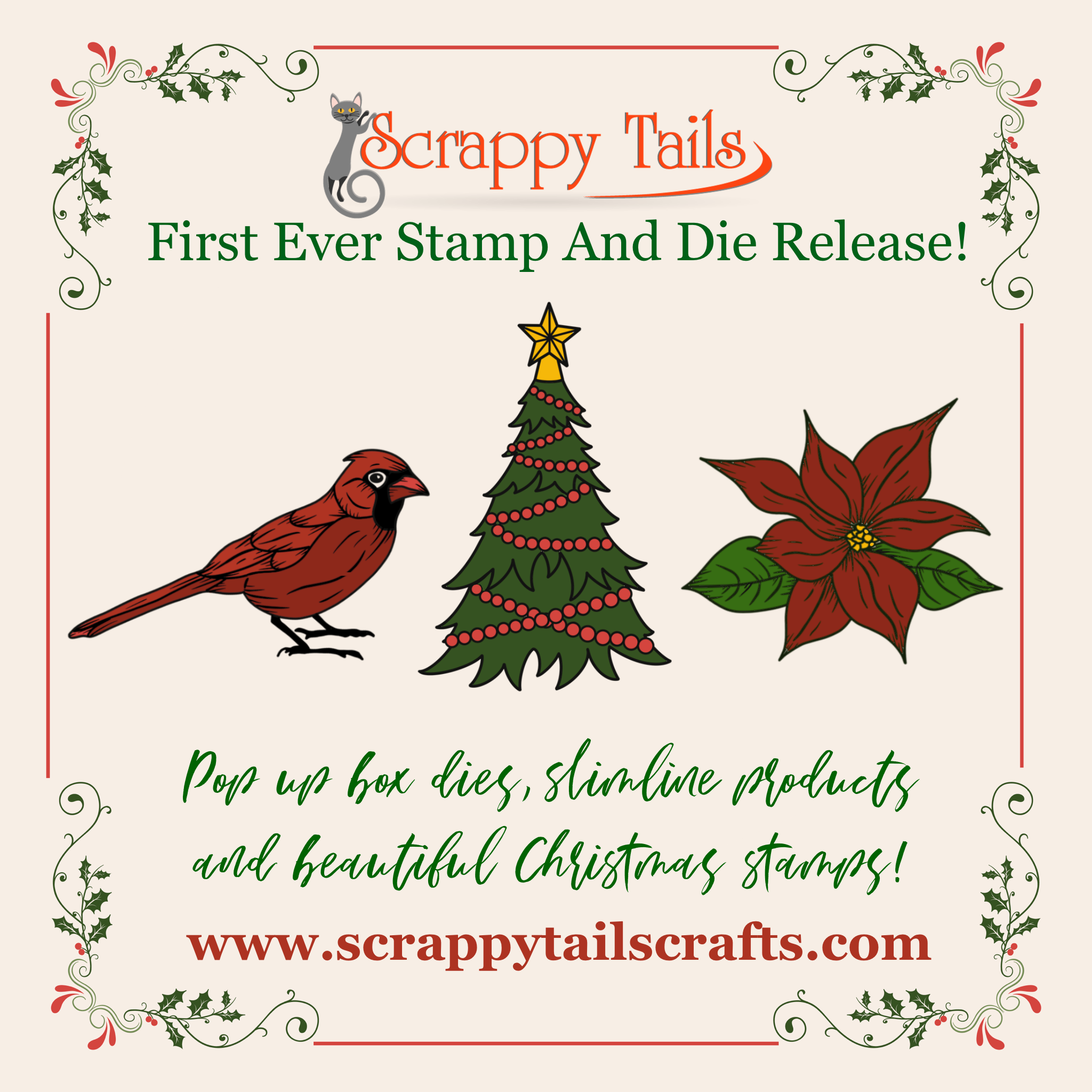 Scrappy Tails Crafts First Ever Stamp & Die Release