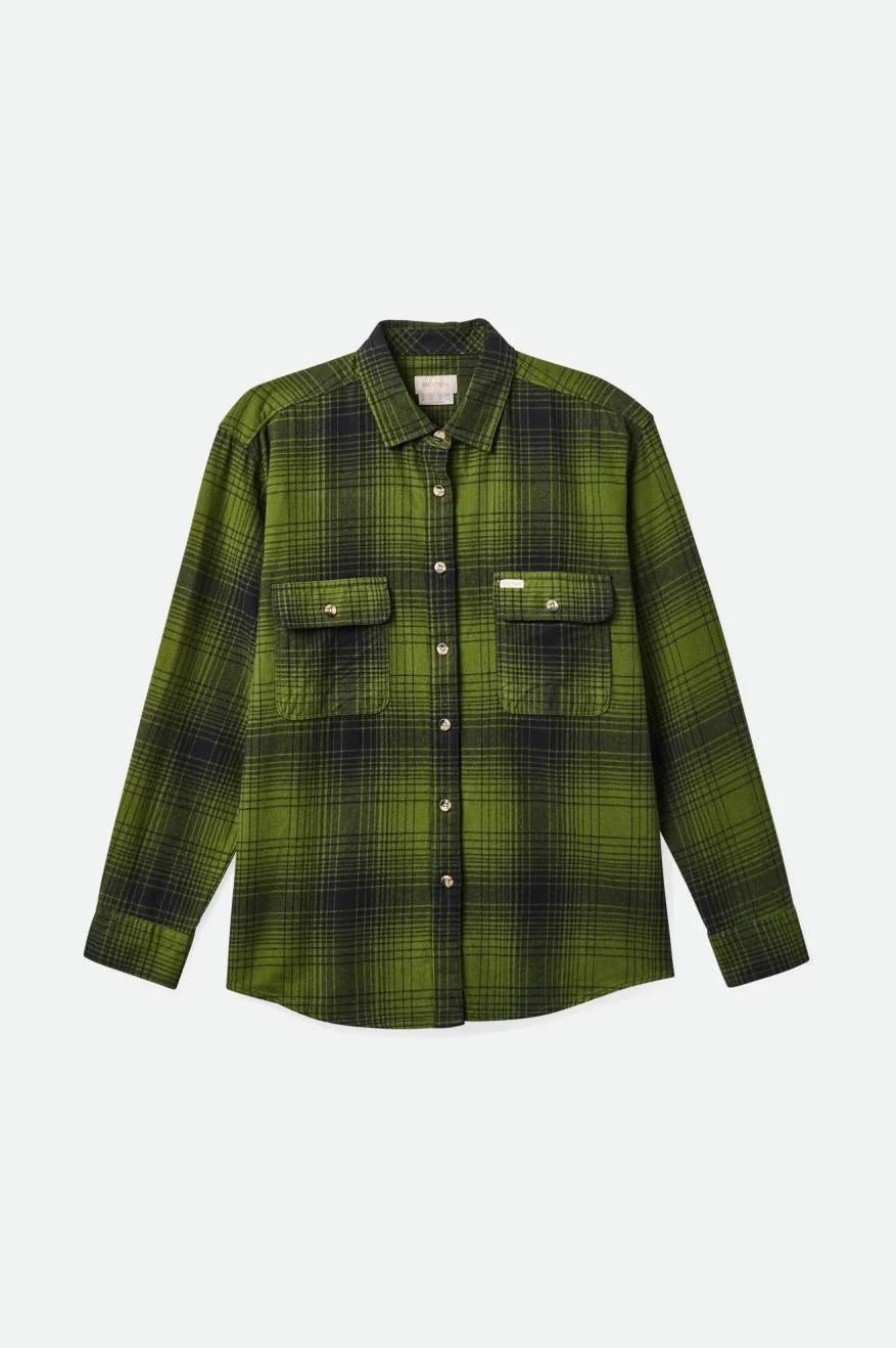 Brixton Women's Bowery BF Flannel Chive/Black