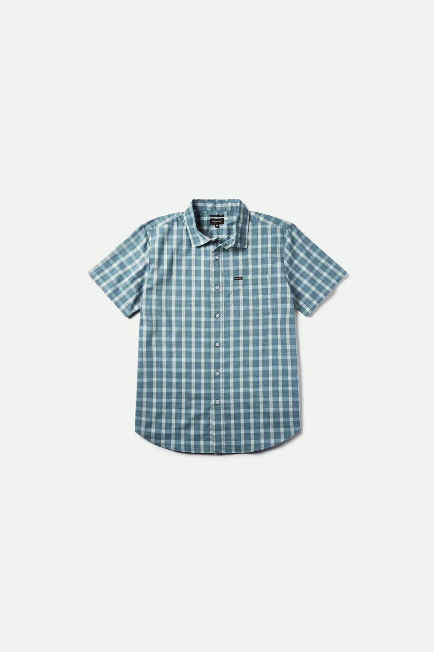 Brixton Charter Plaid S/S Woven - Blue Mirage (01219)