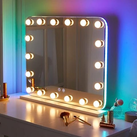LUXFURNI Vanity LED Mirror with storage