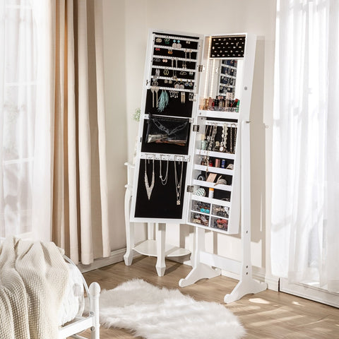 Stella 6- White Jewelry Armoire With Built-in LED Lights