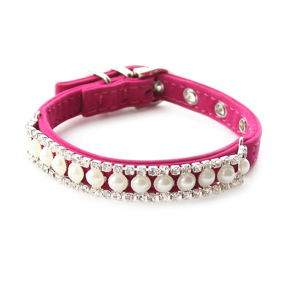 pink pearl dog collar