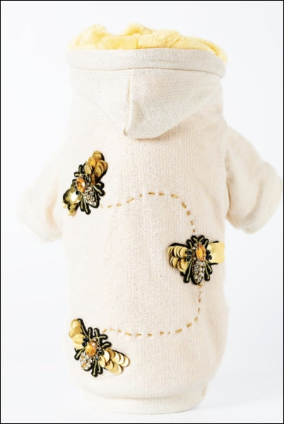 Bee Bomber Dog Hoodie Gold