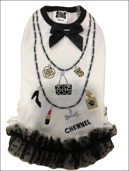 Chewnel Charms White Ruffle Dress