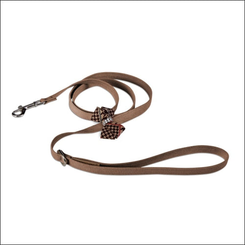 Chocolate Glen Houndstooth Nouveau Bow Leash