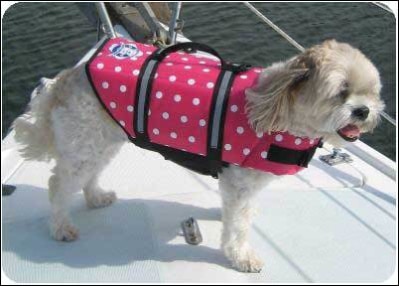 Pink Polka Dot Designer Dog Life Jacket