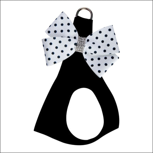 Polka Dot Nouveau Bow Step In Harness- Black