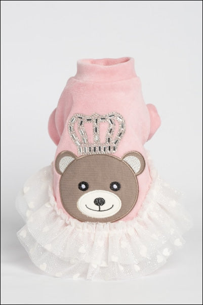 Queen Bear Dog Dress Baby Pink